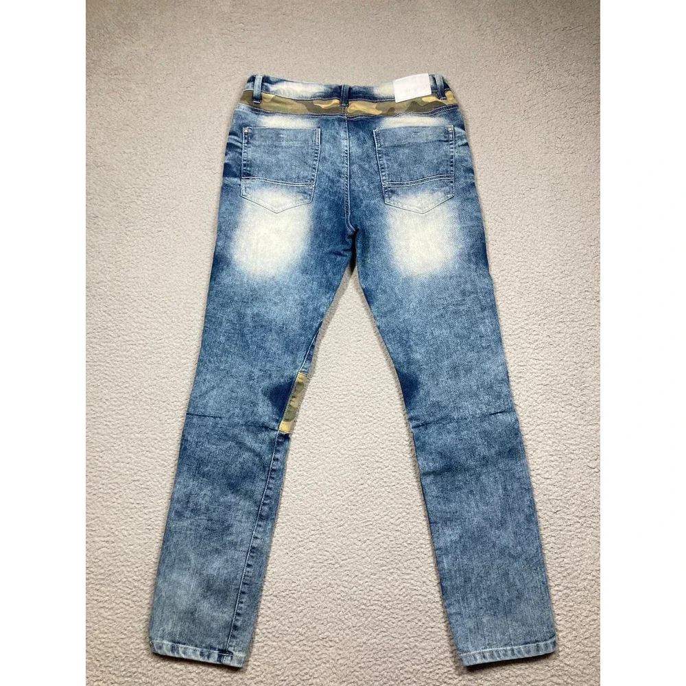 Southpole Jeans Men's 32x32 Blue Moto Camo Faded Skater Rocker Grunge Streetwear